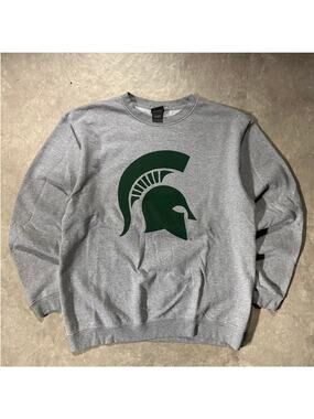 2000's Vintage Michigan State Spartans Grey Crewneck -XL